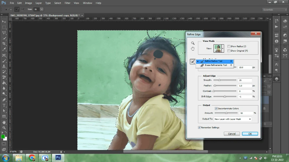 Step 4 to remove photo background in Photoshop