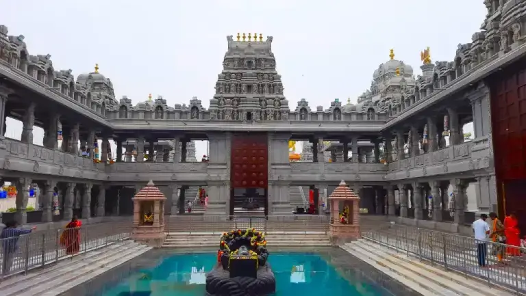 Swarnagiri Temple view from Manepally Hills Bhuvanagiri