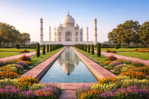 Front view of Taj Mahal