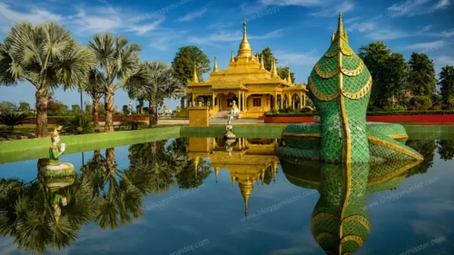 Golden Pagoda Namsai Arunachal Pradesh golden Buddhist temple architecture view
