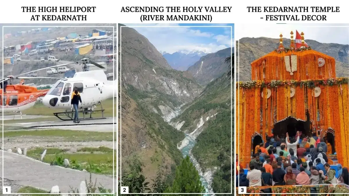 Scenic mountain road route to Badrinath Dham in Uttarakhand