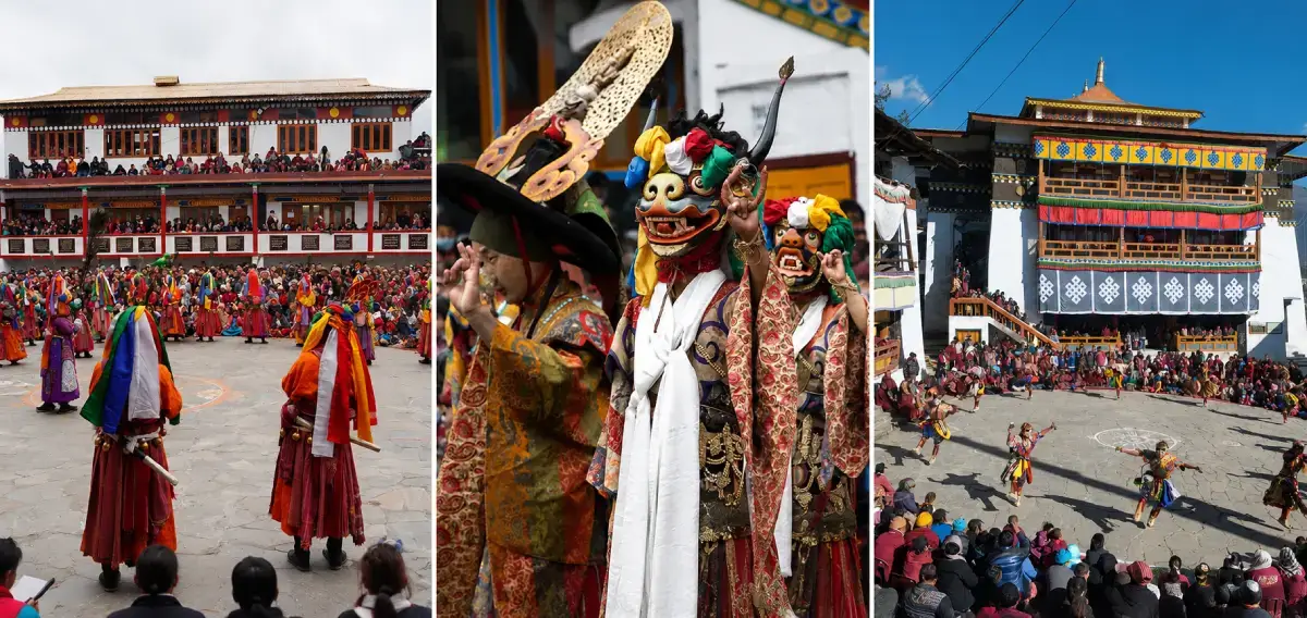 Monks performing traditional dances during Torgya Festival at Tawang Monastery
